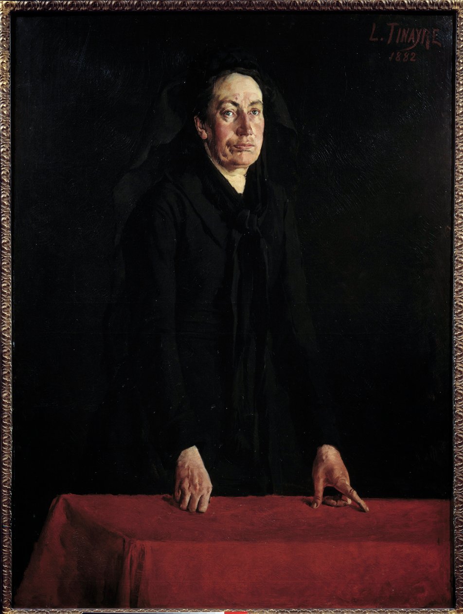 Commune de Paris: "" Porträtt av Louise Michel (1830-1905) vid podiet"" Den militanta anarkisten vid domstolen under hennes rättegång. Målning av Louis Tinayre (1861-1942) 1882 Sön. 1,29x0,95 m Paris, Musee Carnavalet OBS! Användning av detta arbete kan va av Louis Tinayre