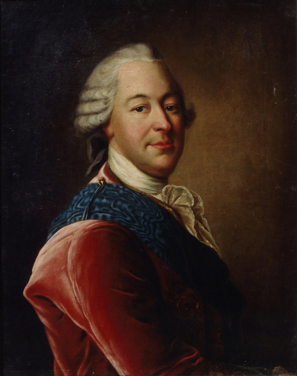 Porträtt av greve Mikhail Illarionovich Vorontsov 1714-1767, mitten av 1700-talet. av Louis Tocqué