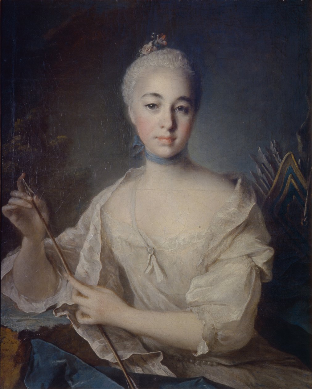 Porträtt av grevinnan Anna Vorontsova 1743-1769, ca 1758 av Louis Tocqué