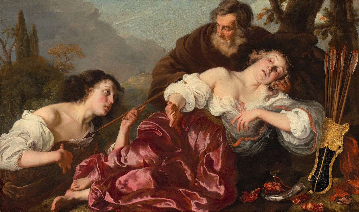 Silvio med den sårade Dorinda, 1651. av Louis Vallee