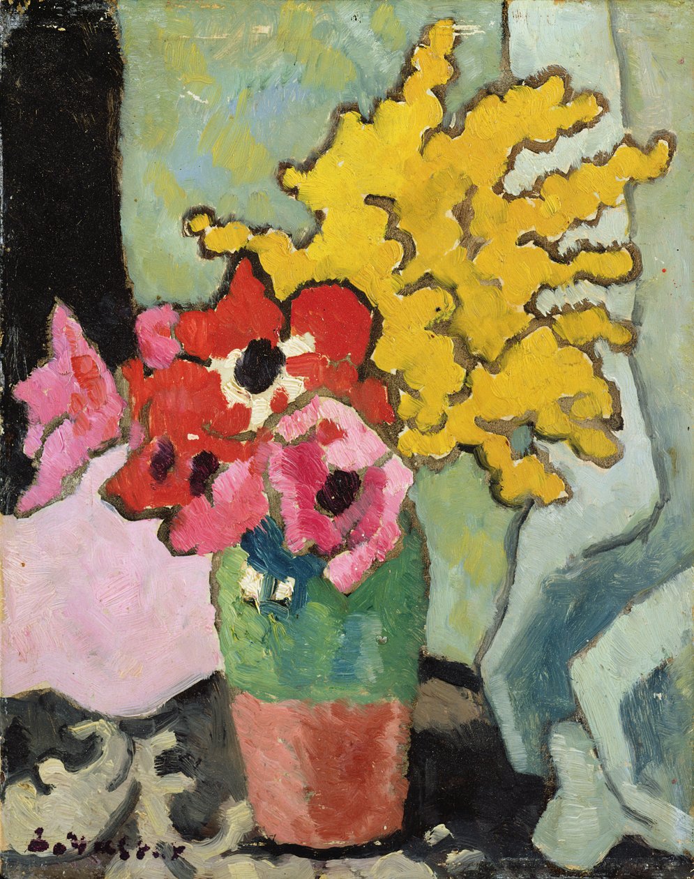 Anemoner och Mimosa av Louis Valtat