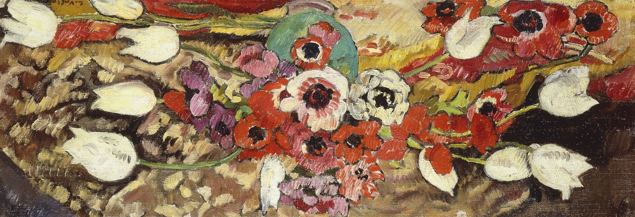 Anemoner och vita tulpaner; Anemoner och vita tulpaner av Louis Valtat