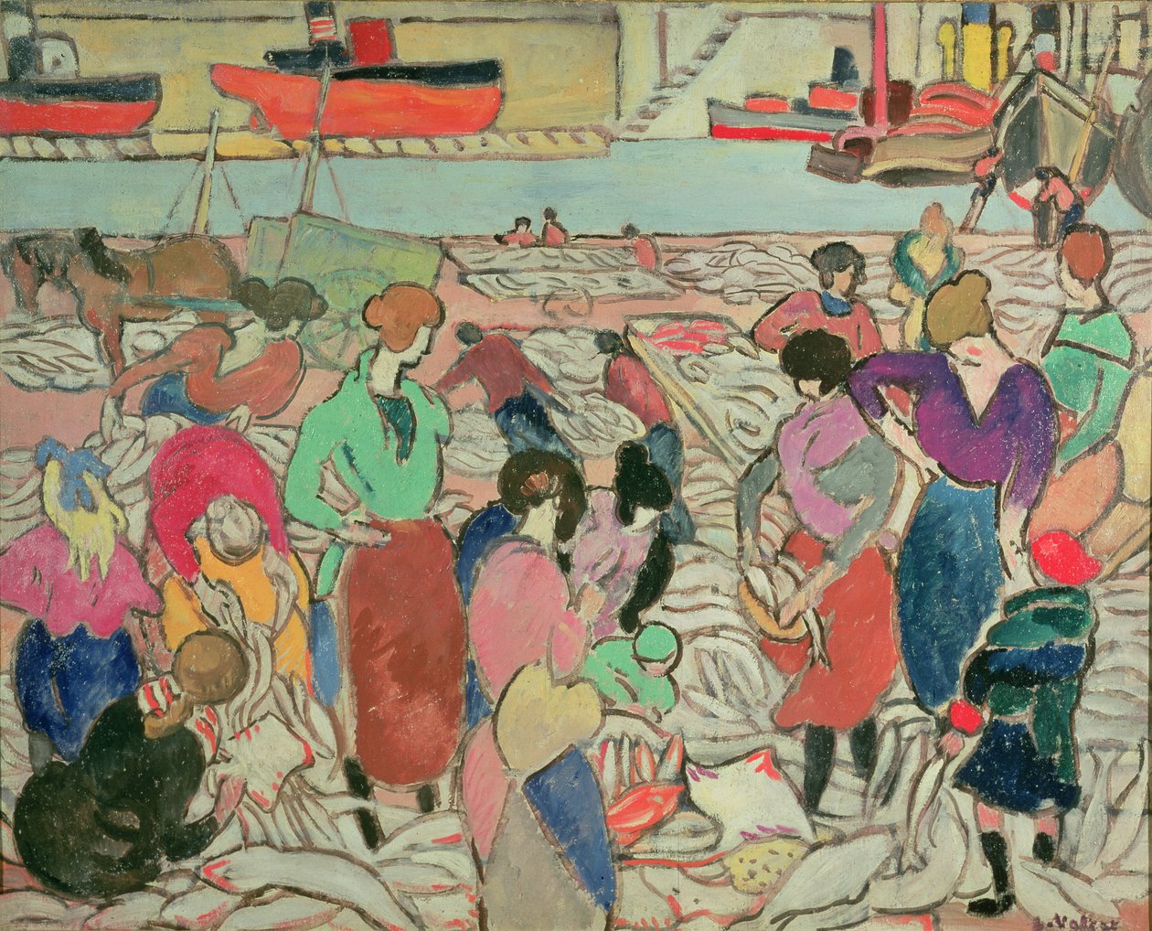 ブローニュスウェディッシュで魚を買う av Louis Valtat