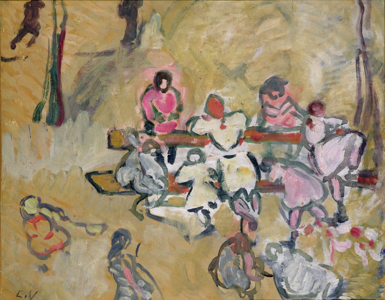 Barn som leker i Rue Caulaincourt, ca 1907-14 (olja på duk) av Louis Valtat
