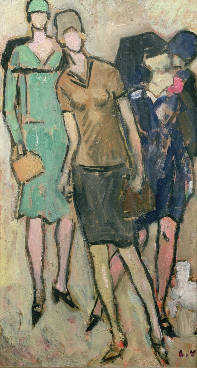 Figur och ung flicka i en pullover av Louis Valtat