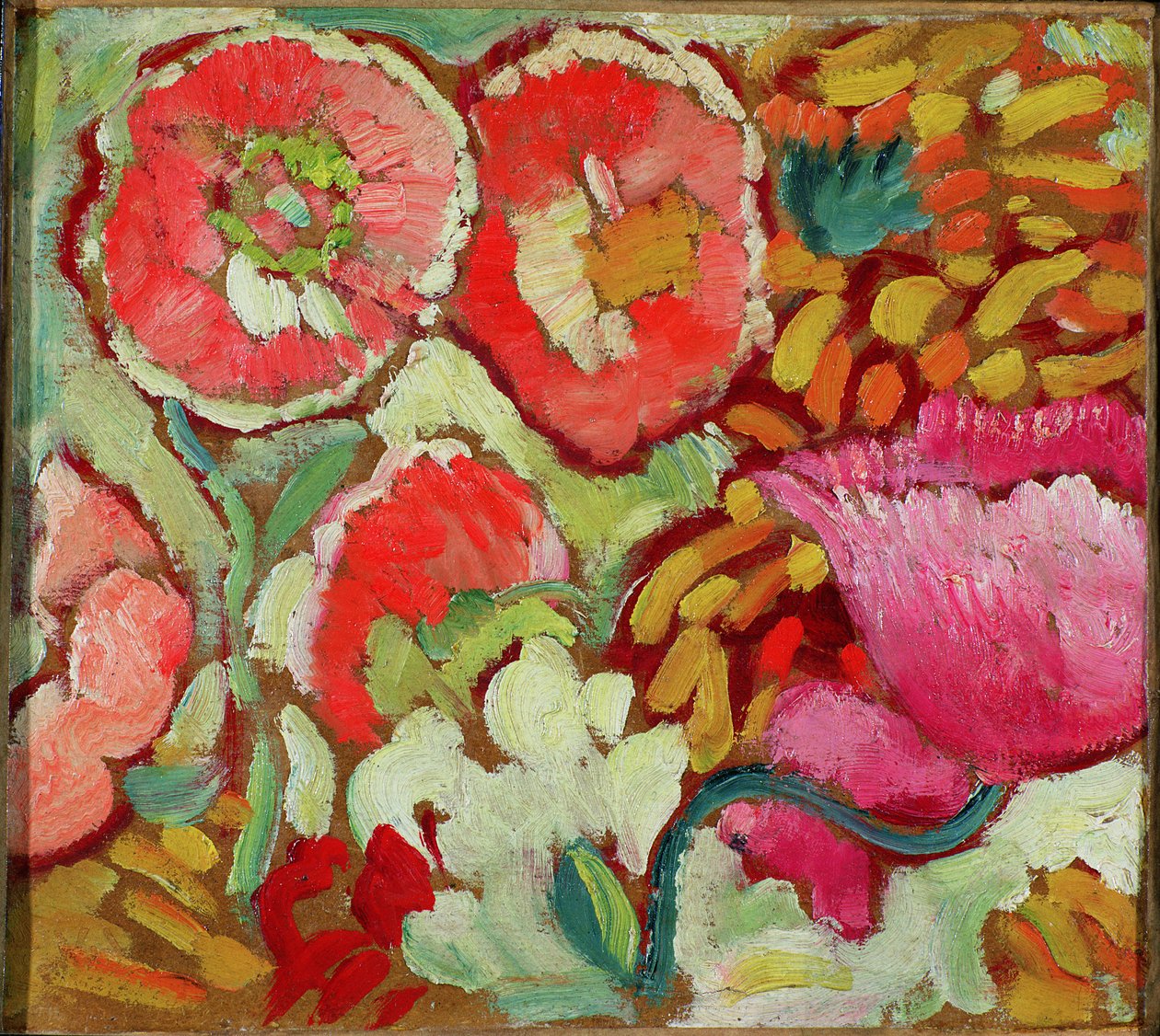 Blommor från trädgården i Agay, ca 1908 (olja på kort) av Louis Valtat