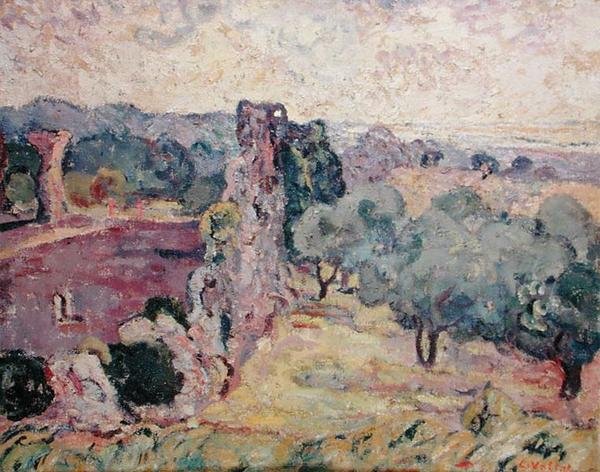 Landskap i södra Frankrike, ca 1908 (olja på duk) av Louis Valtat