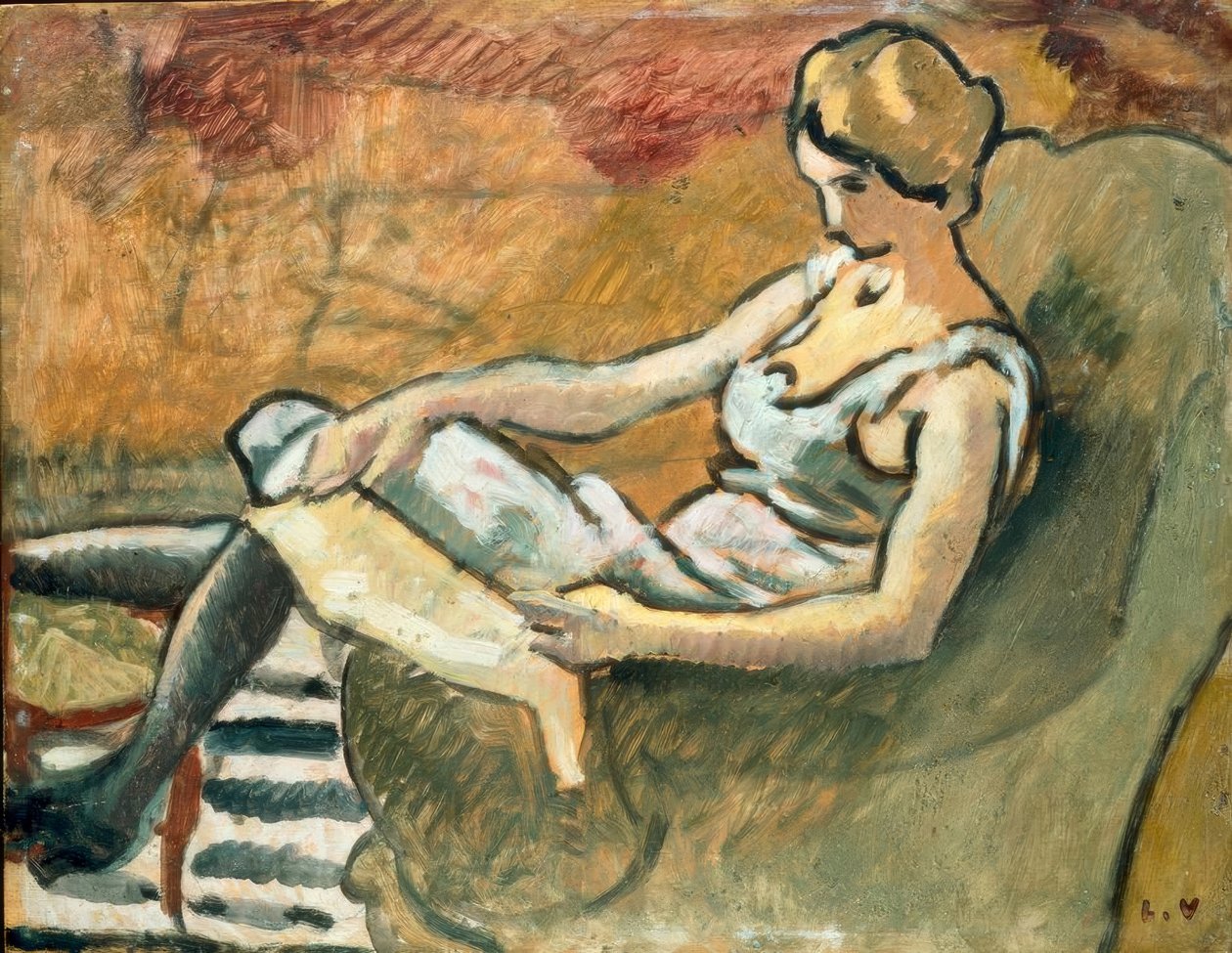 Louis Valtat, "La pensive" / olja på duk, 1916 av Louis Valtat