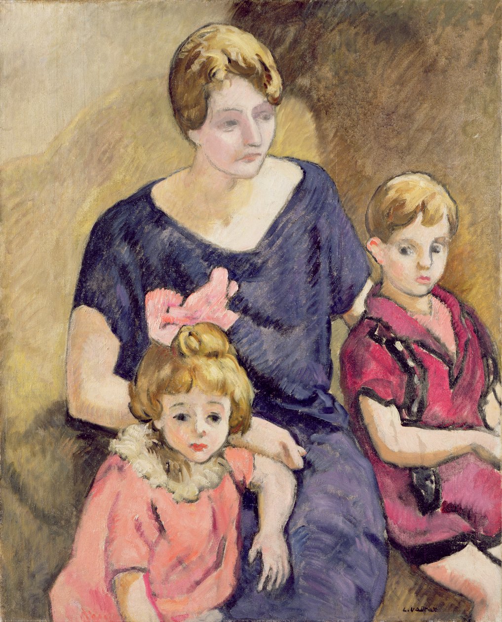 Mor och barn (olja på duk) av Louis Valtat