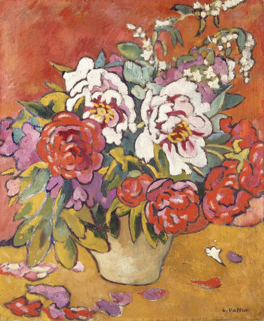 Pioner i en kanna mot en röd bakgrund, ca 1918 (olja på duk) av Louis Valtat