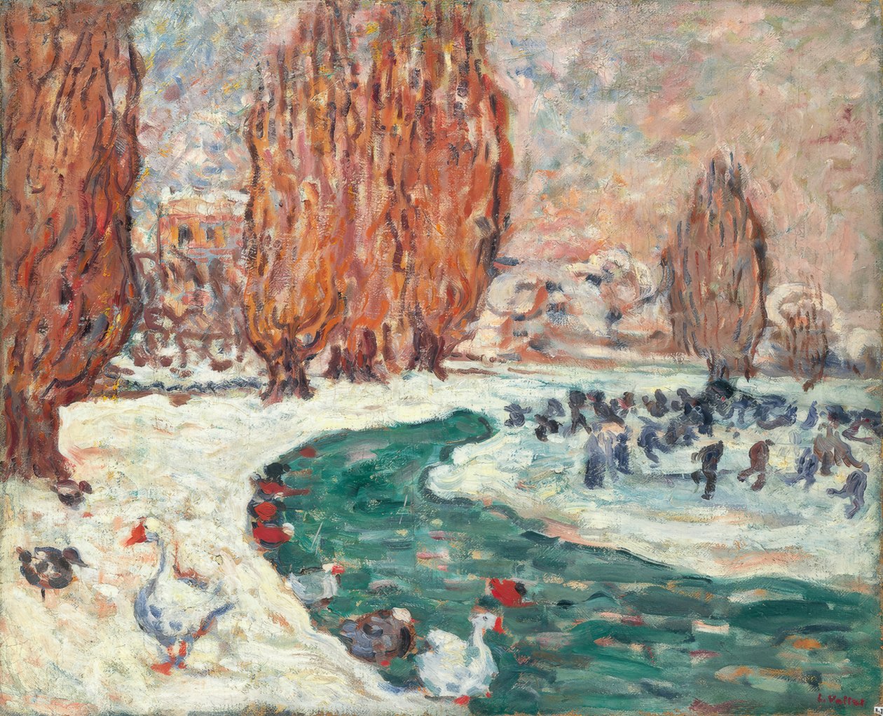 Skridskoåkare på vintern (trädgården vid Petit Trianón i Versailles) () av Louis Valtat