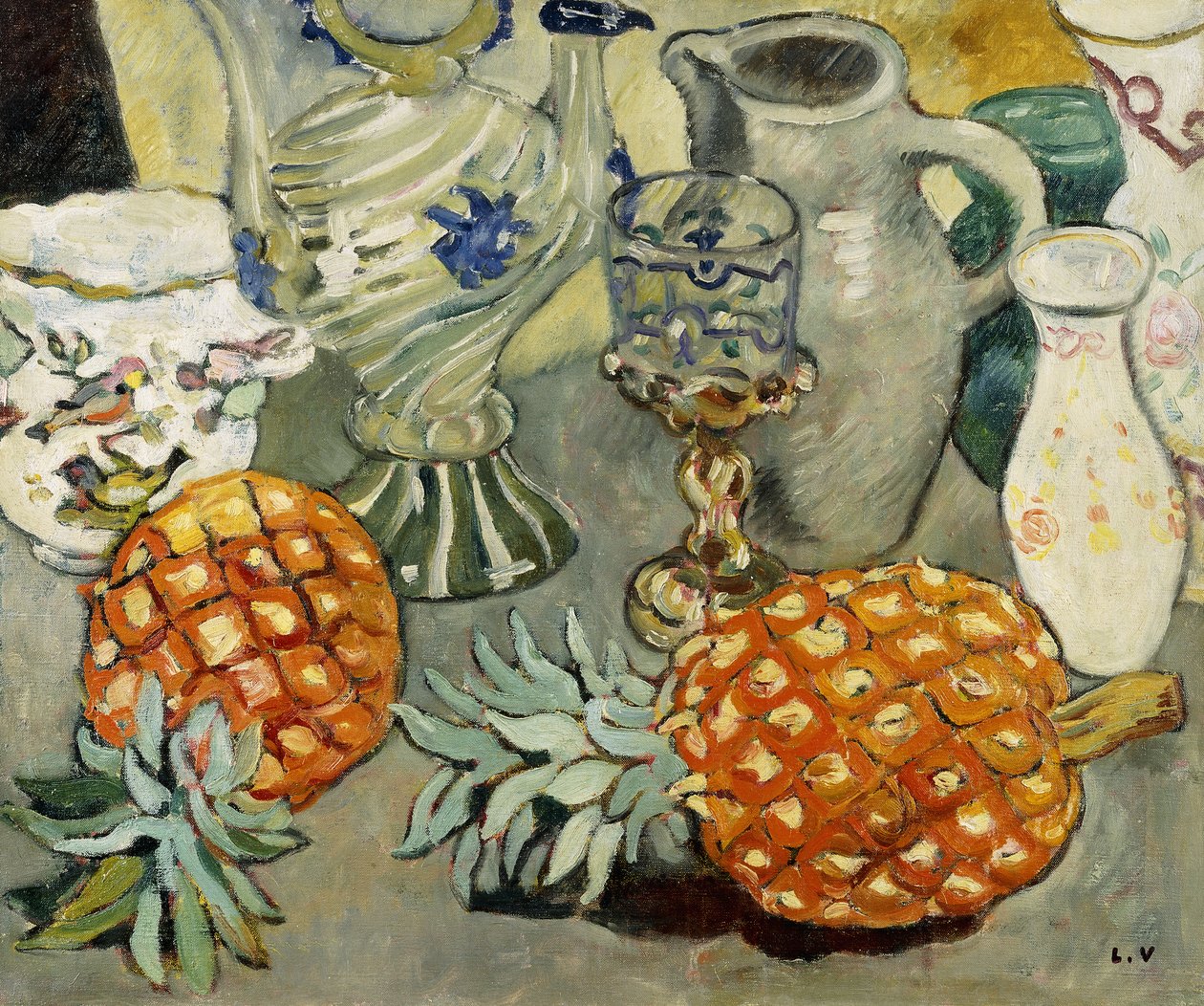 Stilleben med ananas; Naturen Morte a l