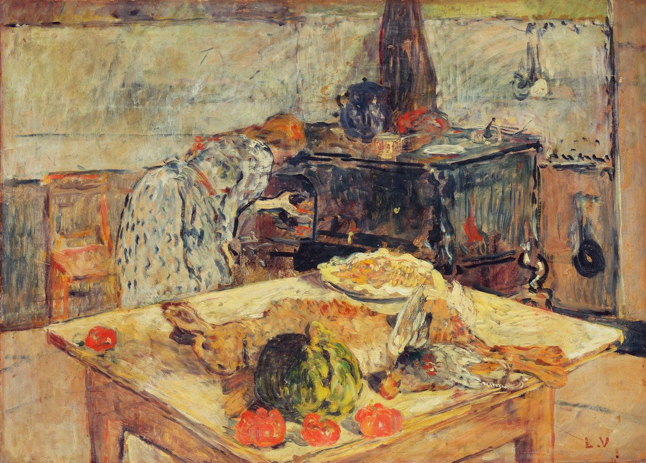 Köket; La cuisine, ca 1906 (olja på vaggad panel) av Louis Valtat