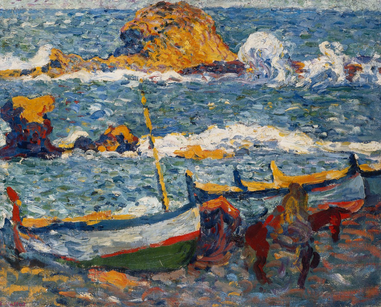 Strejken i Llanca, Spanien; La Greve de Llanca, Spanien, ca 1896 (olja på duk) av Louis Valtat