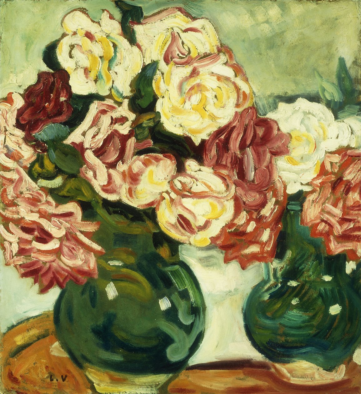 Två vaser med rosor; Deux Vases de Roses av Louis Valtat