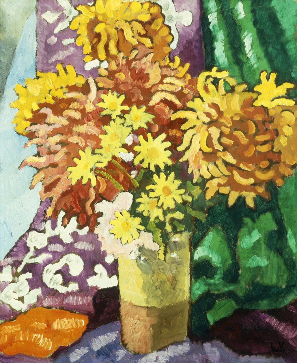 Vase de Dahlias, ca 1935 (olja på duk) av Louis Valtat