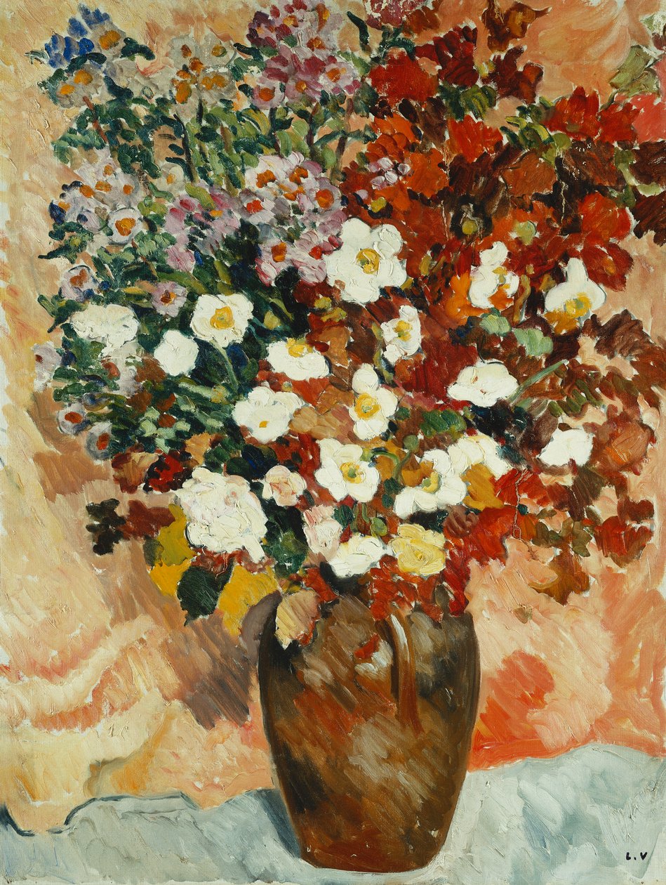 Vas med blommor; Vase de Fleurs, ca 1929 (olja på duk) av Louis Valtat