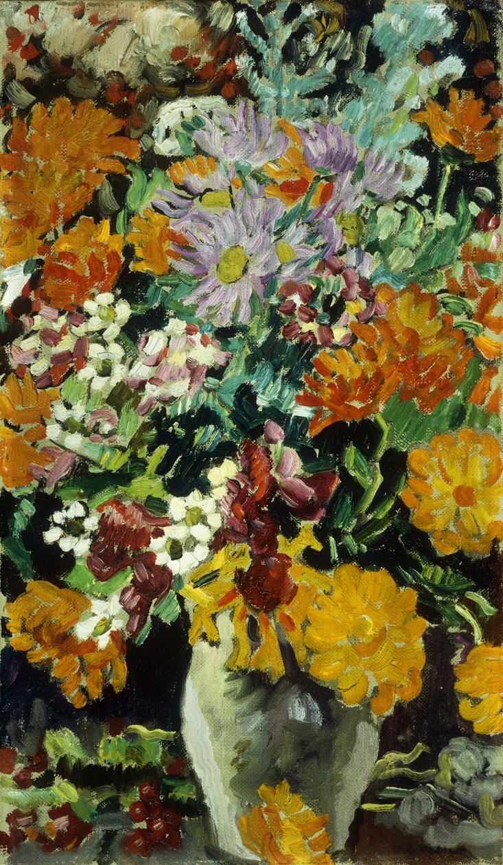 Vas med blommor; Vase de Fleurs, ca 1930 (olja på duk) av Louis Valtat