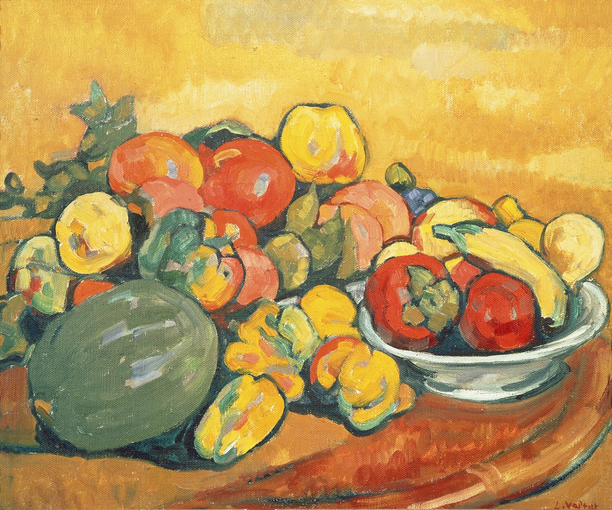 Grönsaker och frukt (olja på duk) av Louis Valtat