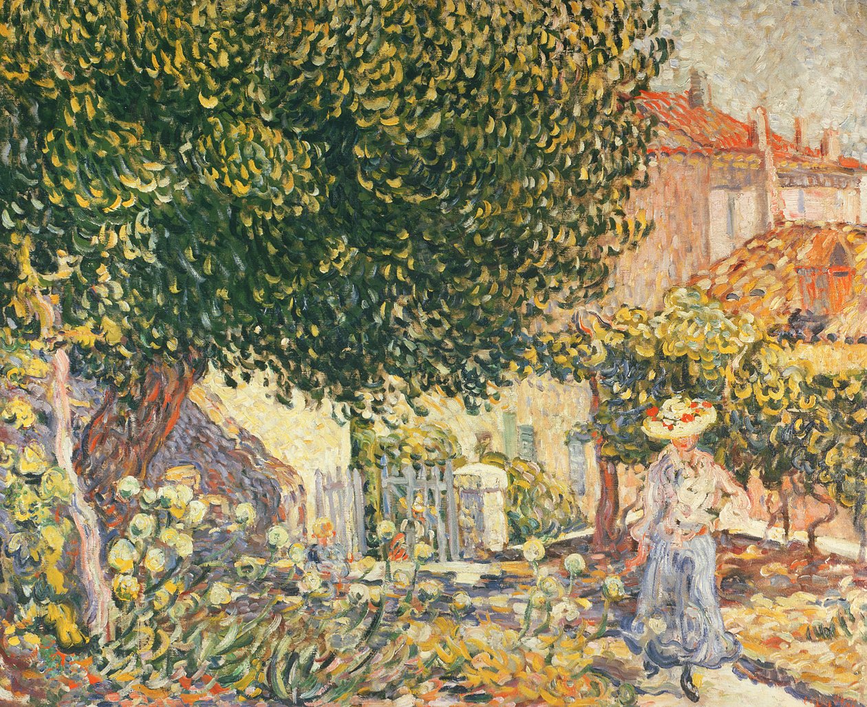 Kvinna i trädgården av Louis Valtat