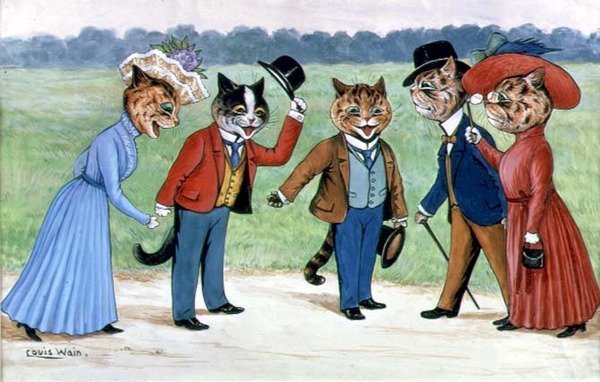 Promenaderande katter av Louis Wain