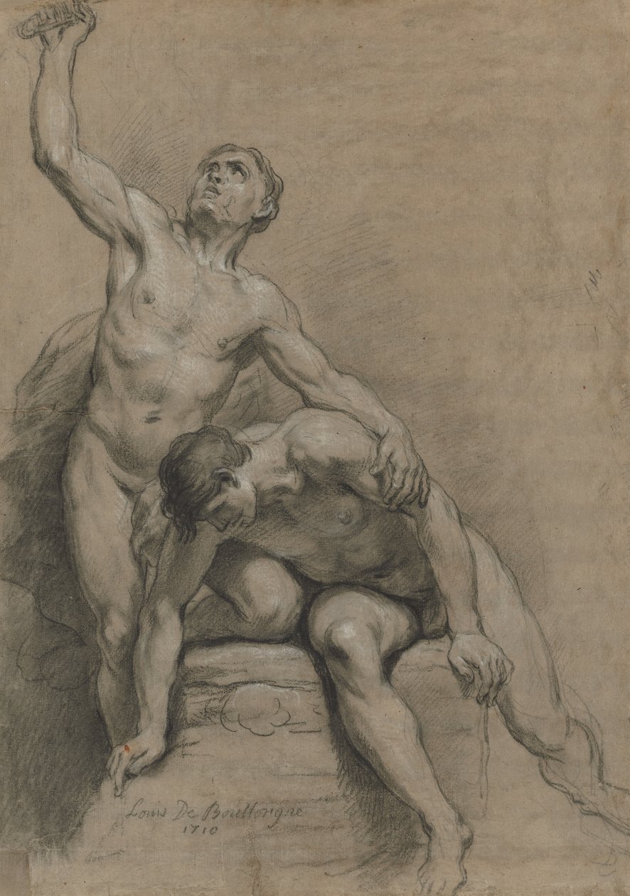 Två manliga nakenbilder, 1710. av Louis de Boullogne