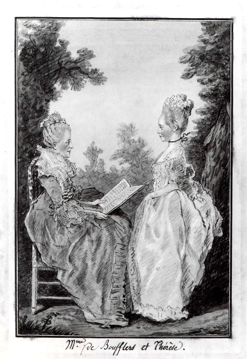 Madame la Comtesse de Boufflers och Thérèse, mitten av 1760-talet. av Louis de Carmontelle