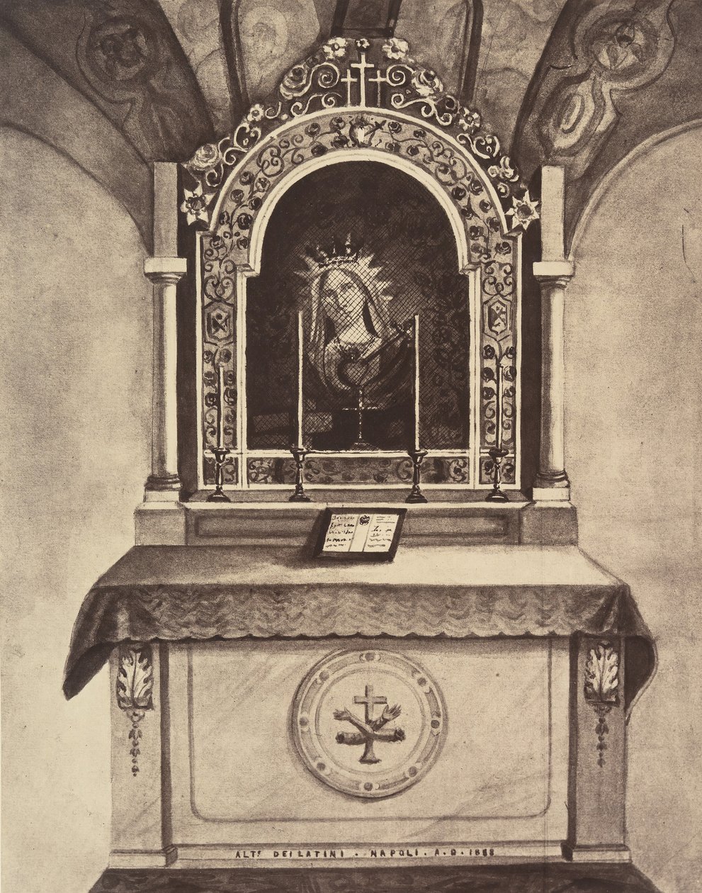 XIII:e stationen. Jesus överlämnas i sin mors händer. Detta altare är byggt..., 1860 eller senare av Louis de Clercq