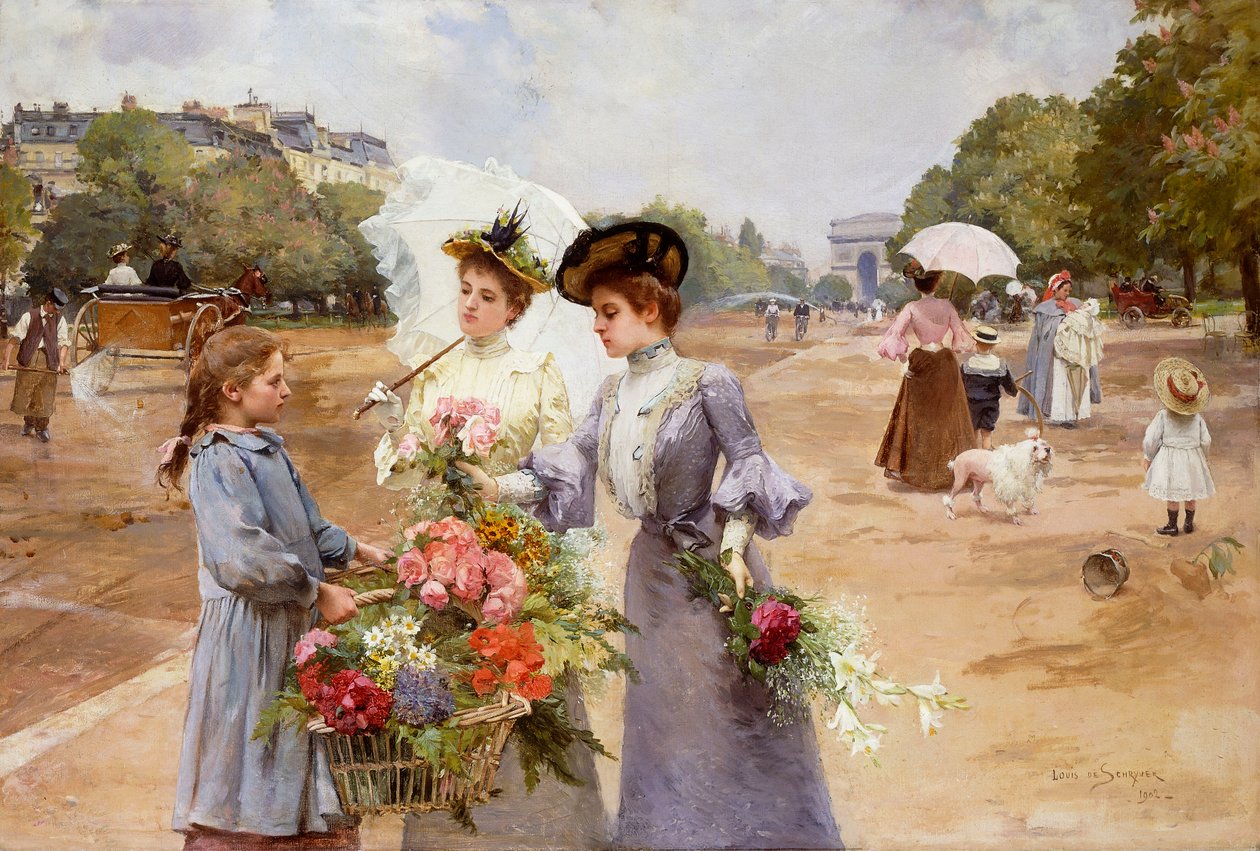 Avenue of the Bois de Boulogne - Vårmorgon av Louis de Schryver