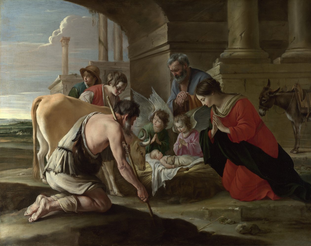 Herdarnas tillbedjan, ca. 1640 av Louis le Nain