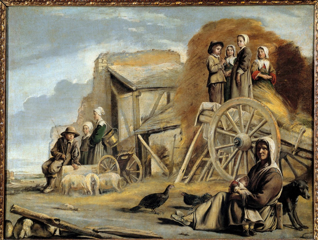 Vagnen eller höets återkomst Målning av Louis Le Nain (1593-1648) av Louis le Nain
