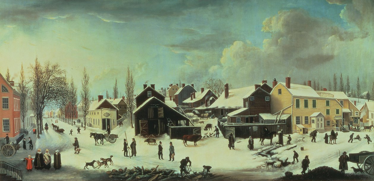 Vinterscen i Brooklyn, ca 1817 av Louisa Ann Coleman