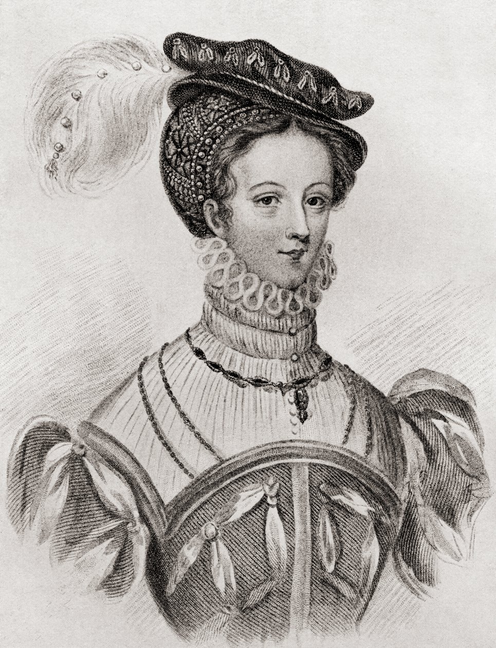 Mary, Queen of Scots, 16 år, från The Girl Through the Ages, publicerad 1933 av Louisa Stuart Costello