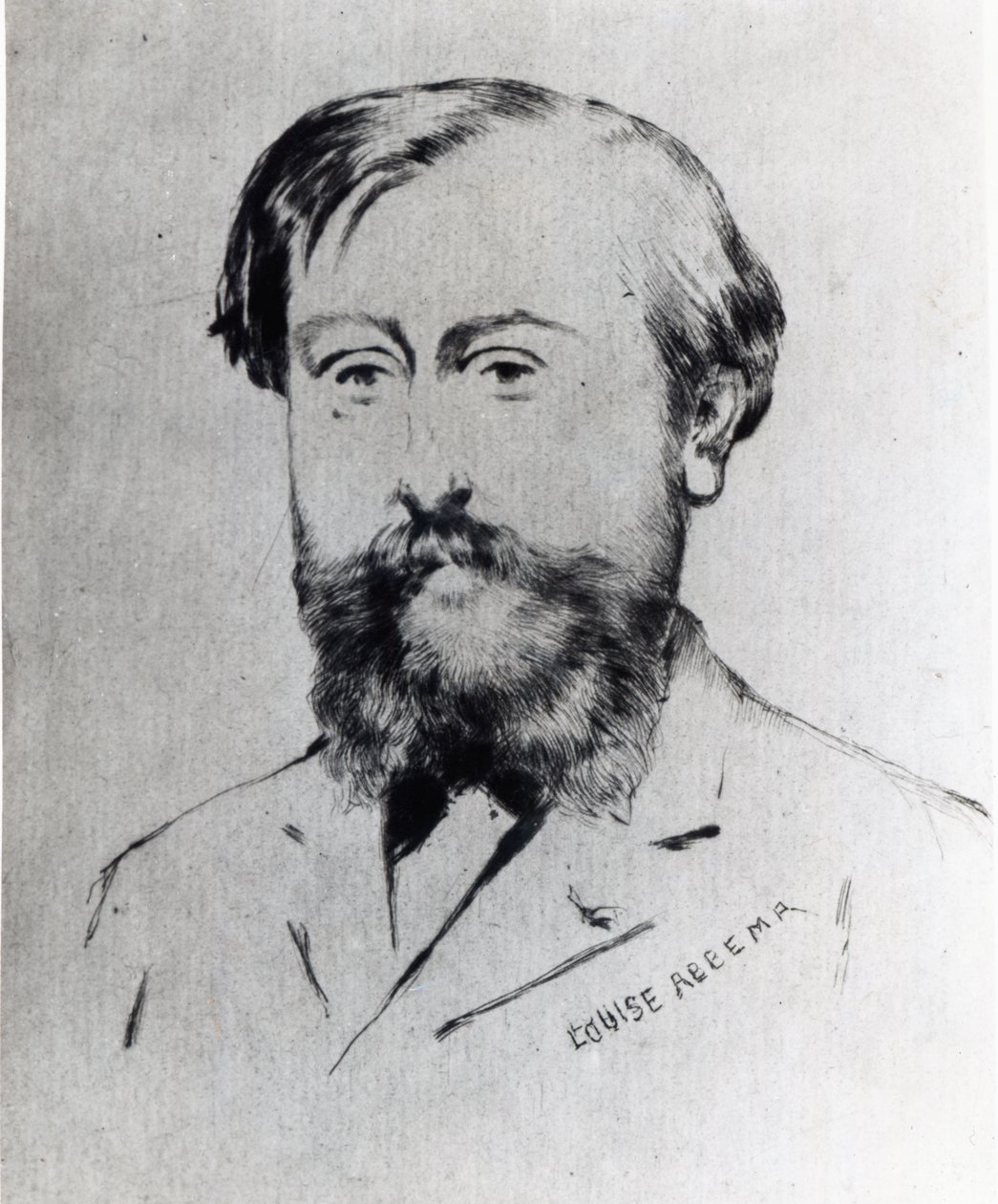Leo Delibes (bläck på papper) av Louise Abbéma