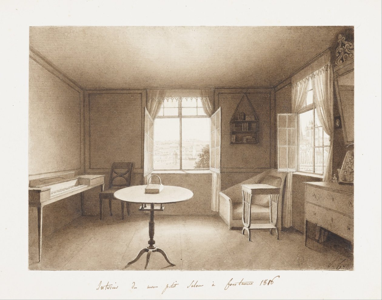 The Artists Drawing Room on Lake Constance av Louise Cochelet