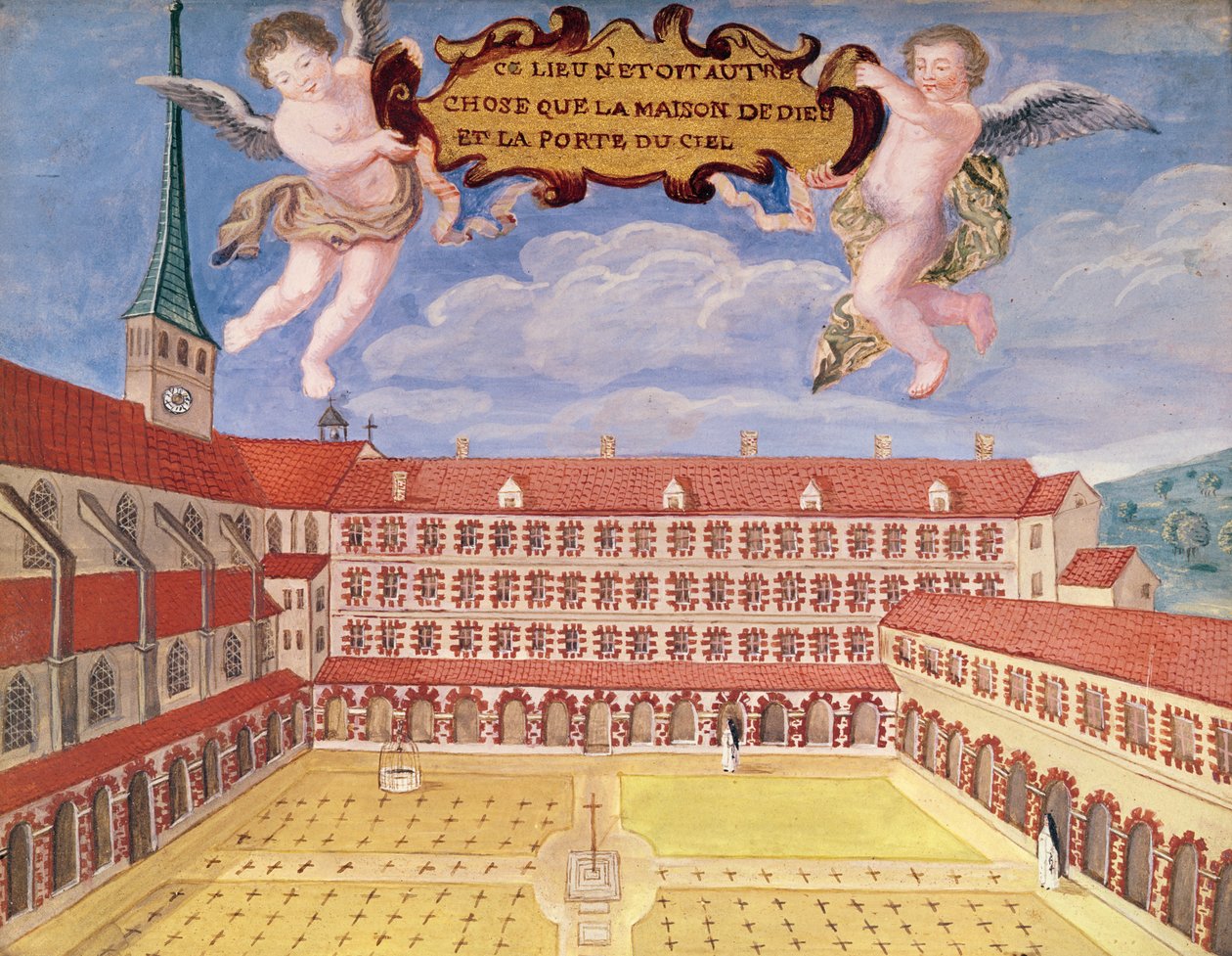 Utsikt över klostret och kyrkogården, från 