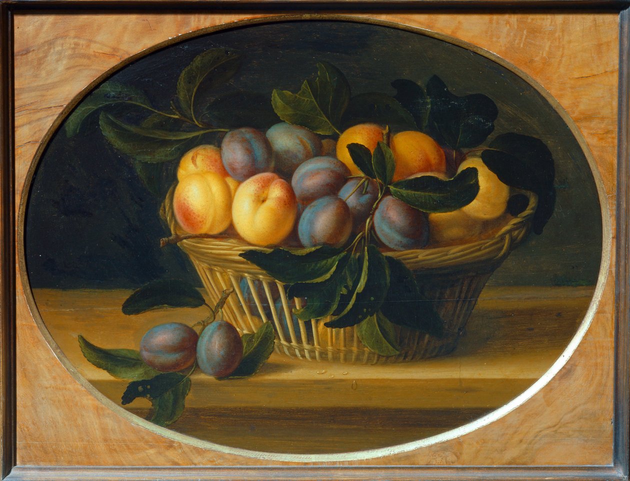 Nature Morte: Persikor och plommon - Stilleben: Persikor och plommon ... av Louise (circle of) Moillon