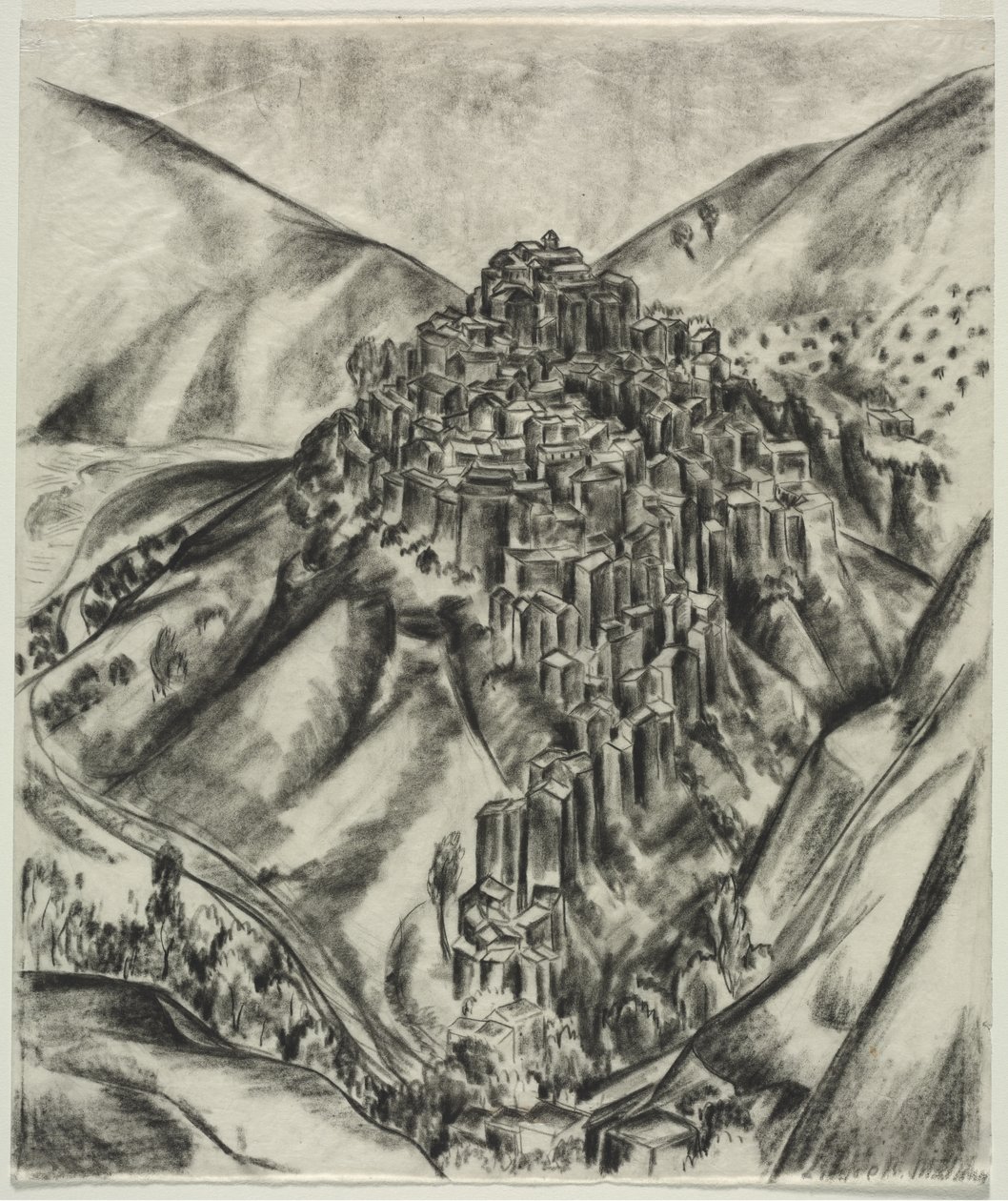 En italiensk Hilltown, Anticoli, Italien av Louise B. Maloney