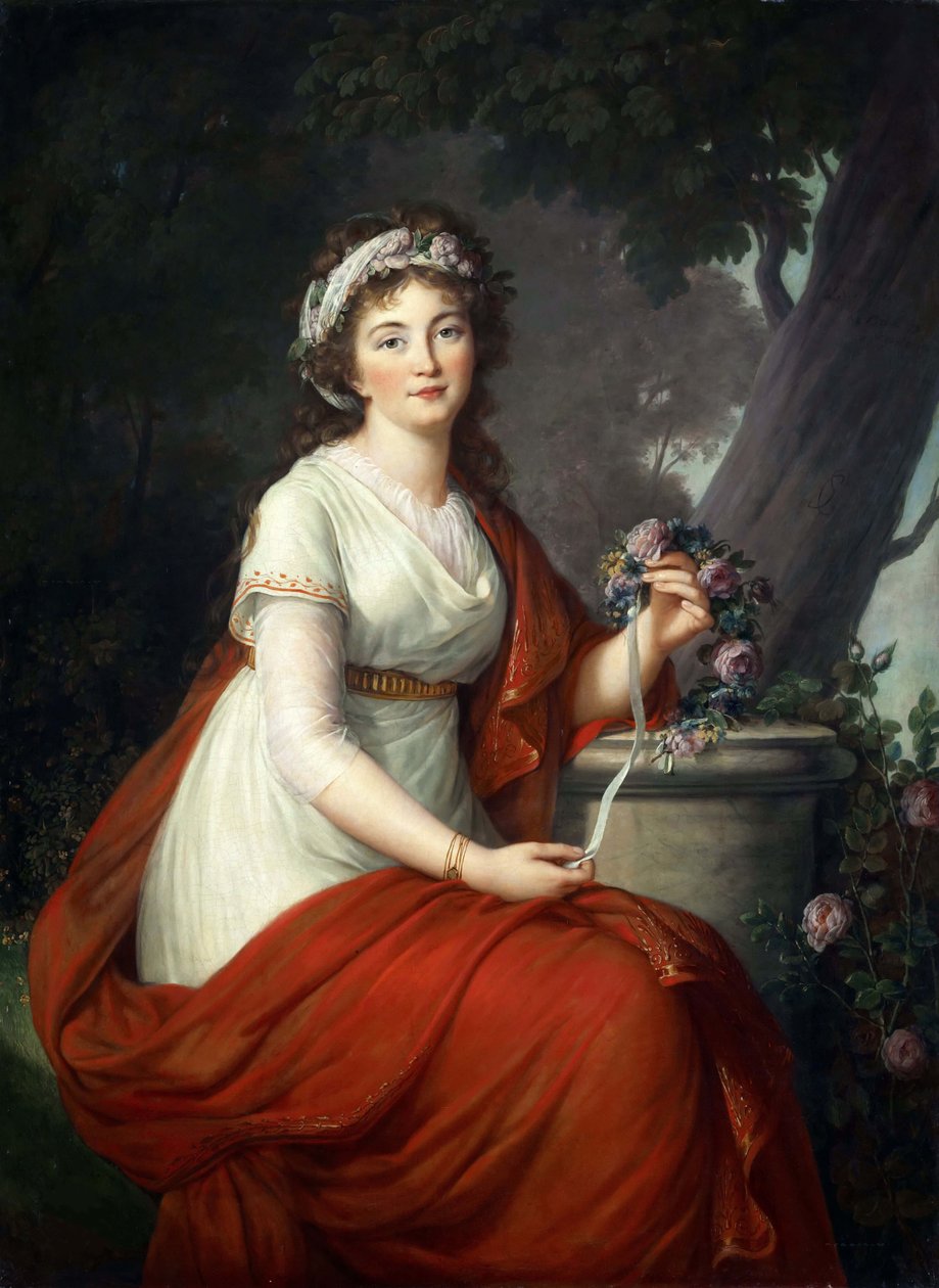 Porträtt av grevinnan Tatyana Vasilyevna Yusupova, född von Engelhardt 1769-1841, 1797. av Elisabeth Louise Vigee Lebrun