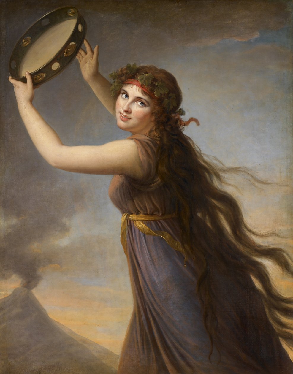 Porträtt av Emma, Lady Hamilton som en Bacchante av Elisabeth Louise Vigee Lebrun