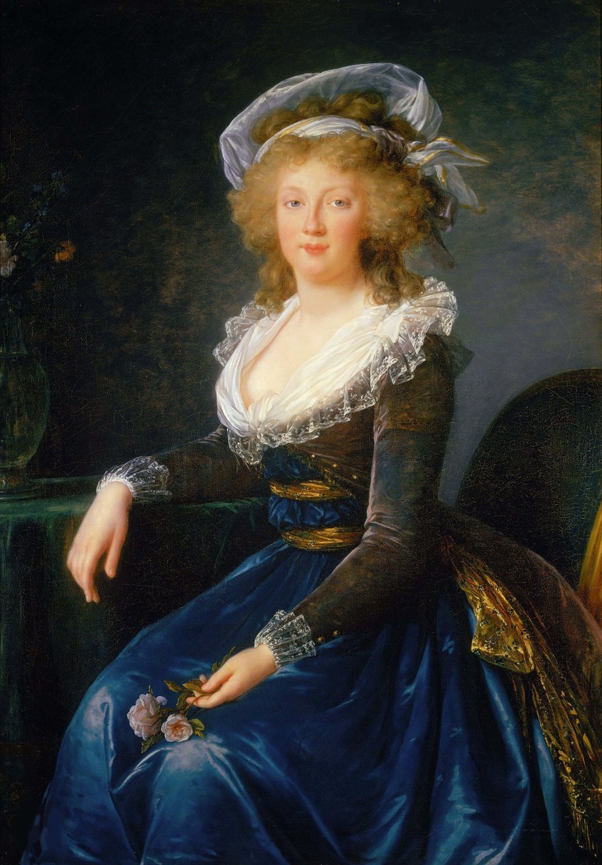 Porträtt av Maria Theresia av Neapel och Sicilien 1772-1807, ca. 1790. av Elisabeth Louise Vigee Lebrun
