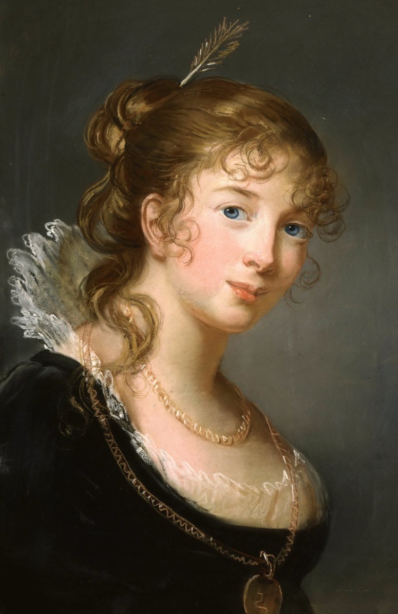 Prinsessan Frederica Dorothea Louise Filippinska av Preussen 1770-1836, grevinna Radziwill, ca. 1801. av Elisabeth Louise Vigee Lebrun