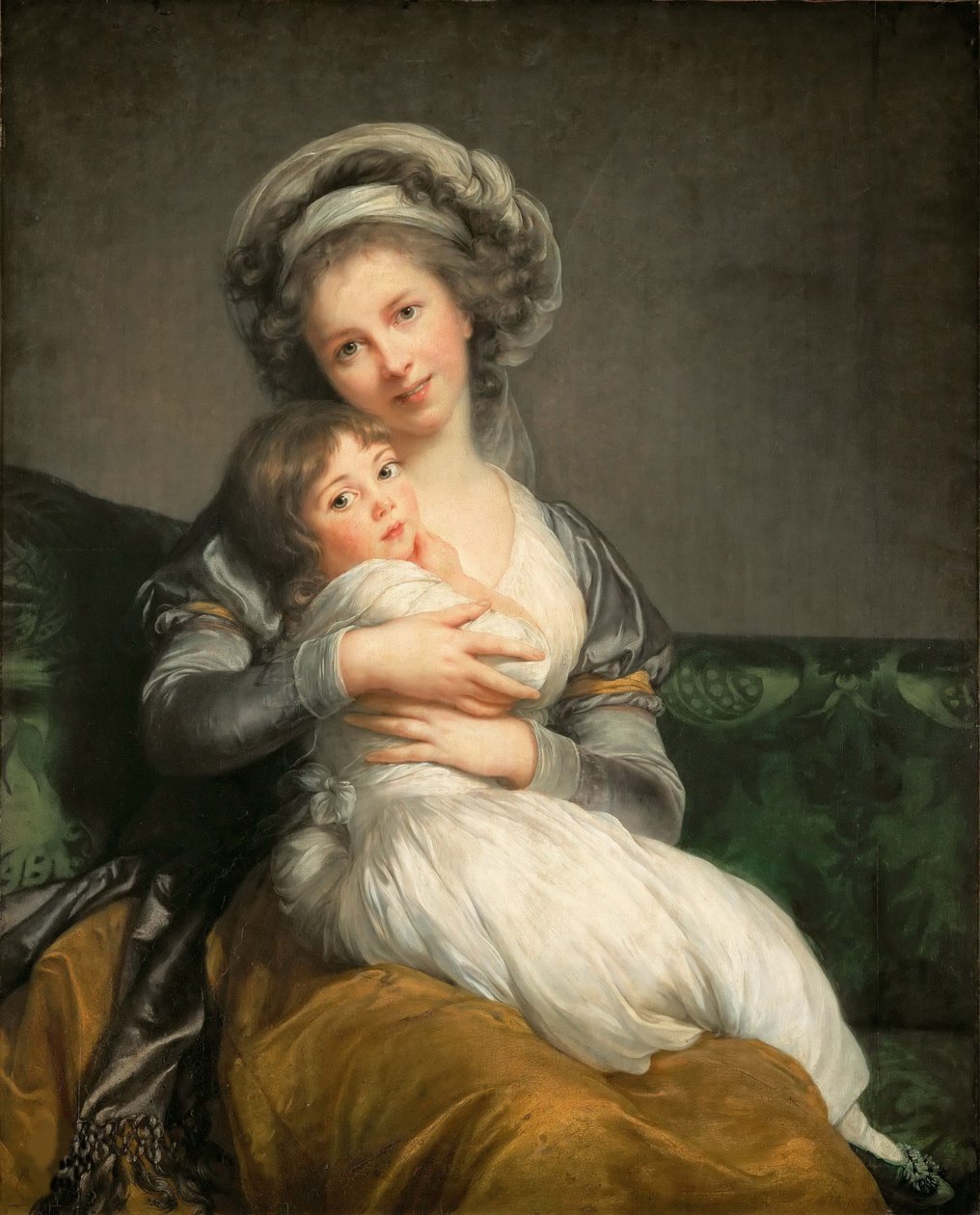 Självporträtt med sin dotter, Julie, 1786. av Elisabeth Louise Vigee Lebrun