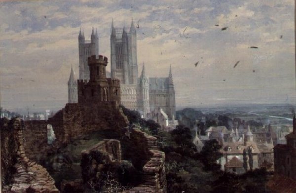 Lincoln Cathedral från söder av Louise Ingram Rayner