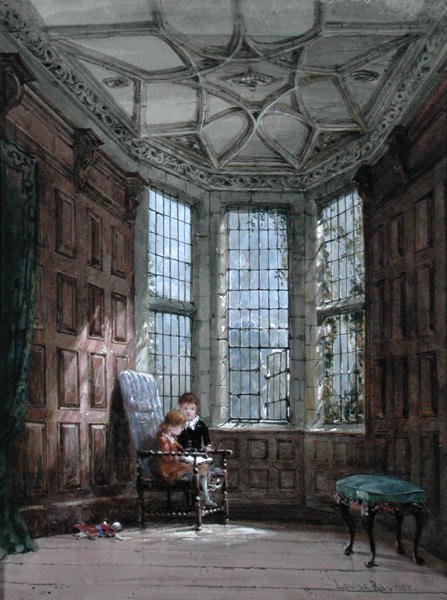 Bay Window (akvarell & kroppsfärg på papper) av Louise Ingram Rayner