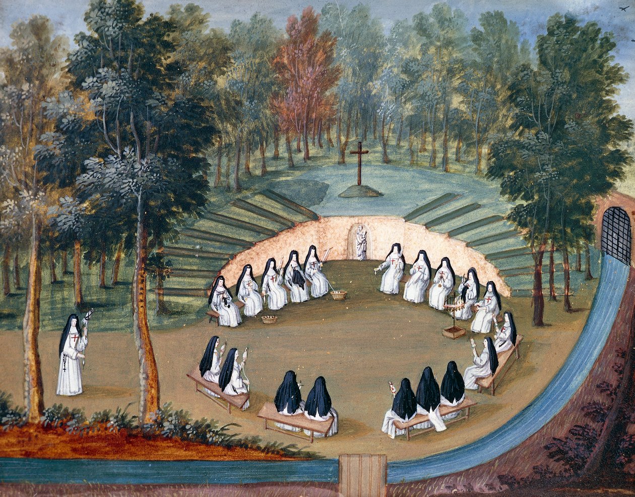 Port-Royal des Champs Abbey, nunnor möte i ensamhet av Louise-Magdeleine Hortemels (1688-1767), Frankrike av Louise Magdeleine Hortemels