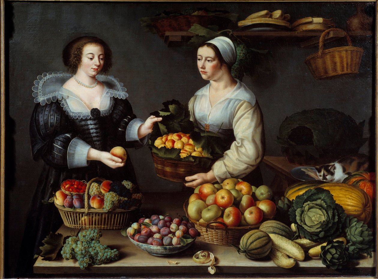 Frukt- och grönsakshandlaren Målning av Louise Moillon (1610-1696) 1630 Sön. 1,20x1,65m av Louise Moillon