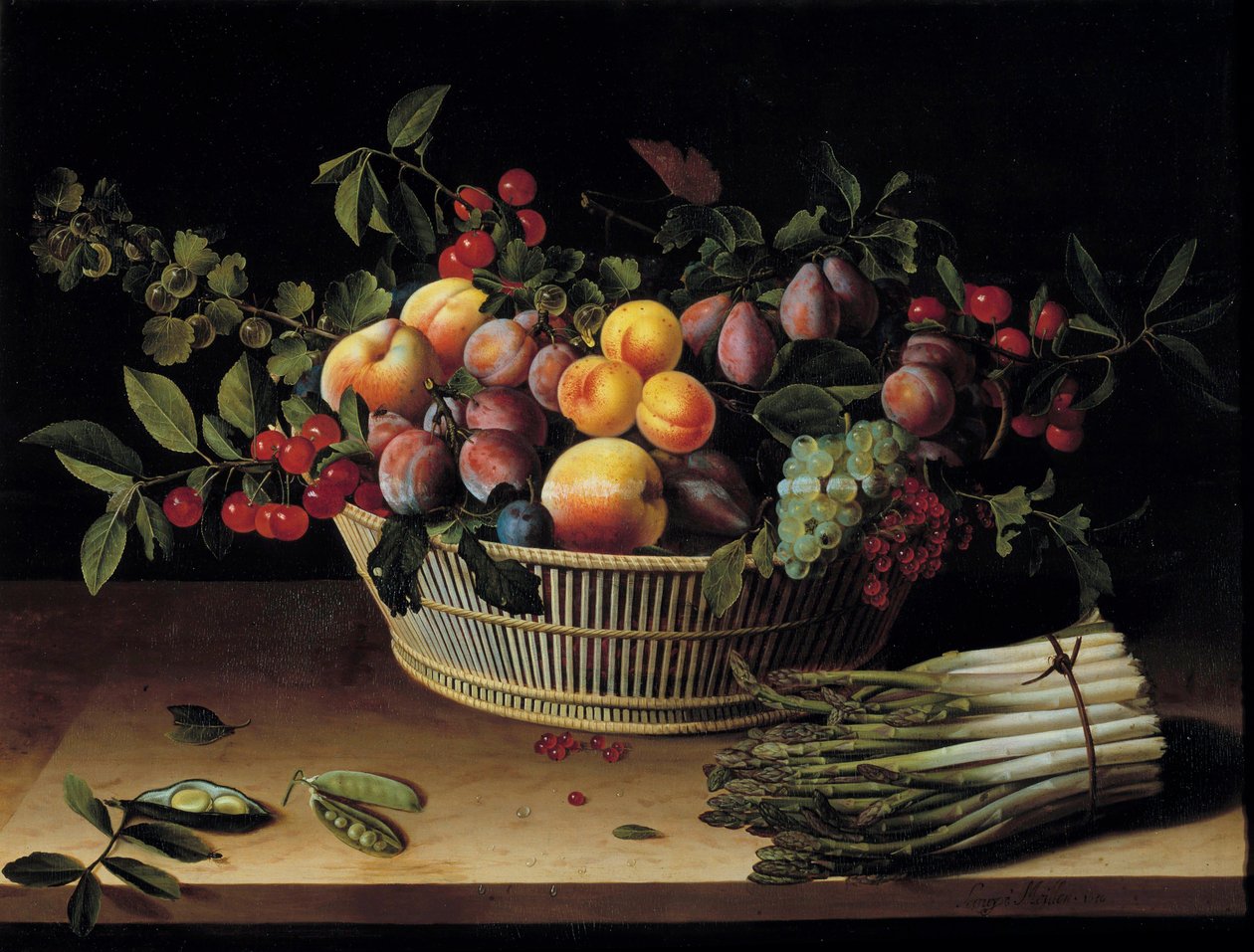Stilleben med fruktkorg av Louise Moillon