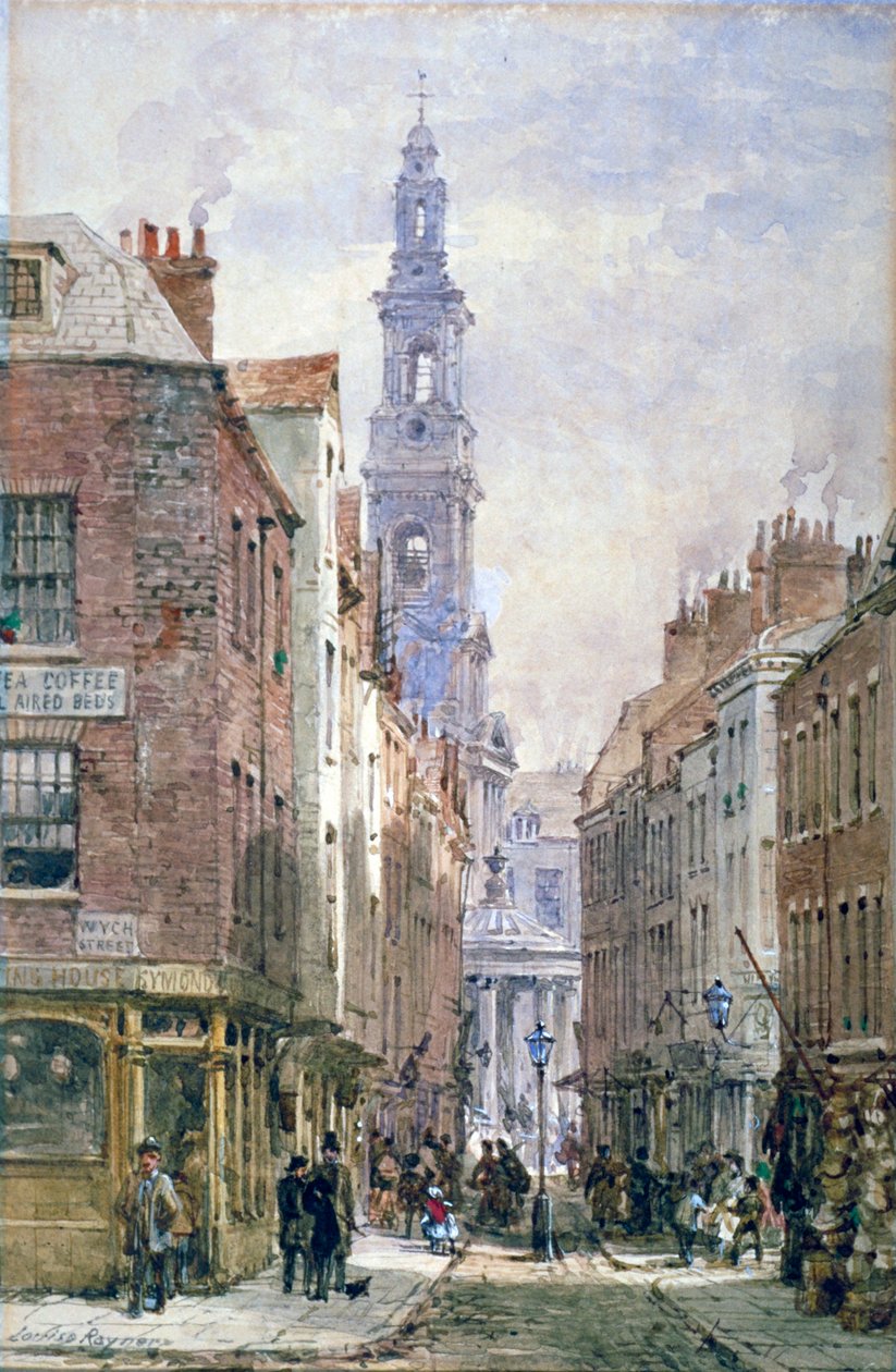 Vy över Drury Court från Wych Street, Westminster, London, c1875 av Louise Rayner