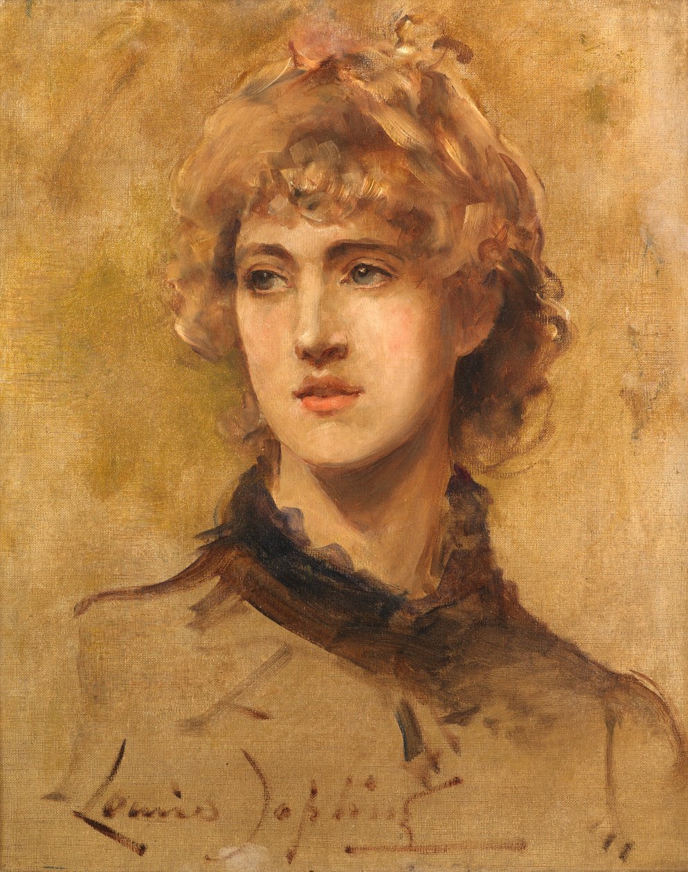 En porträttskiss (olja på duk) av Louise nee Goode Jopling